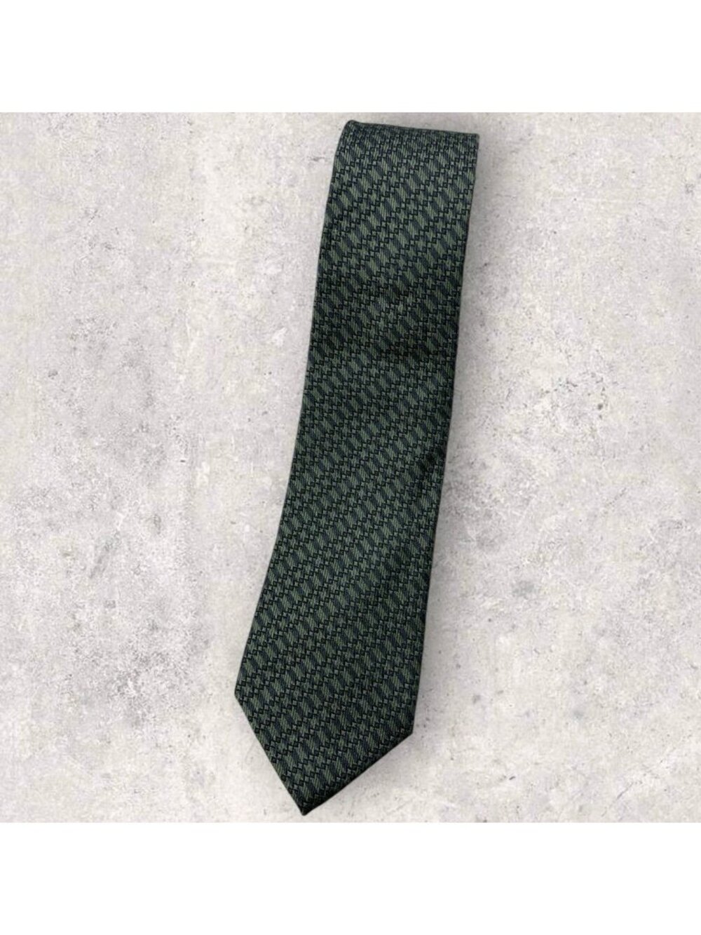 MARC JACOBS Silk Tie ITALY Green Gray Geometric W:2.8" EUC